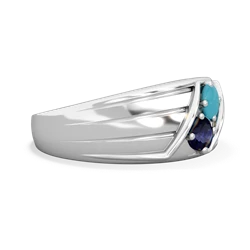 Turquoise Men's Streamline 14K White Gold ring R0460