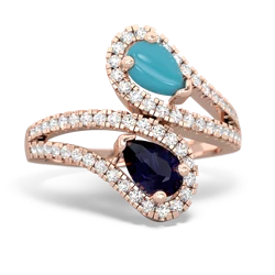 Turquoise Diamond Dazzler 14K Rose Gold ring R3000