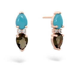 Turquoise Bowtie Drop 14K Rose Gold earrings E0865