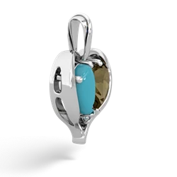 Turquoise Two Become One 14K White Gold pendant P5330