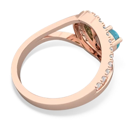 Turquoise Nestled Heart Keepsake 14K Rose Gold ring R5650