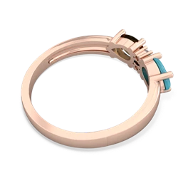 Turquoise Pear Bowtie 14K Rose Gold ring R0865