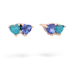 Turquoise Sweethearts 14K Rose Gold earrings E5260