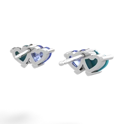 Turquoise Sweethearts 14K White Gold earrings E5260