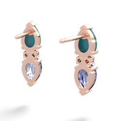 Turquoise Bowtie Drop 14K Rose Gold earrings E0865