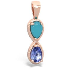 Turquoise Infinity 14K Rose Gold pendant P5050