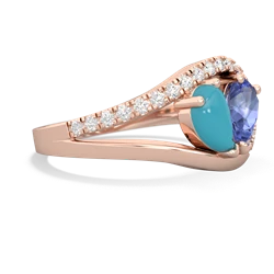 Turquoise Nestled Heart Keepsake 14K Rose Gold ring R5650