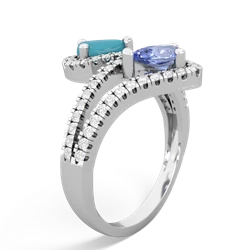 Turquoise Diamond Dazzler 14K White Gold ring R3000