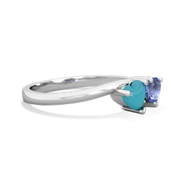 Turquoise Sweethearts 14K White Gold ring R5260