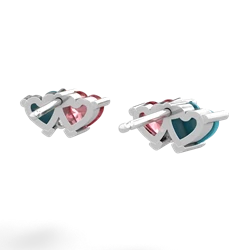 Turquoise Sweethearts 14K White Gold earrings E5260