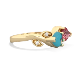 Turquoise Floral Elegance 14K Yellow Gold ring R5790