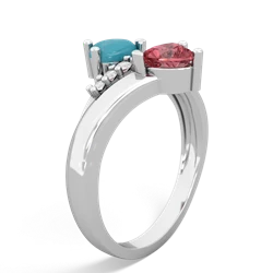 Turquoise Heart To Heart 14K White Gold ring R2064