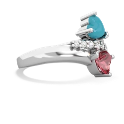 Turquoise Heart To Heart 14K White Gold ring R2064