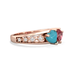 Turquoise Heart To Heart 14K Rose Gold ring R3342