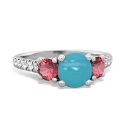 Turquoise Pave Trellis 14K White Gold ring R5500