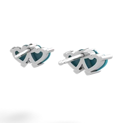 Turquoise Sweethearts 14K White Gold earrings E5260