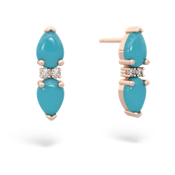 Turquoise Bowtie Drop 14K Rose Gold earrings E0865