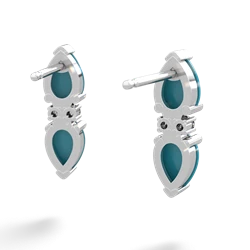 Turquoise Bowtie Drop 14K White Gold earrings E0865