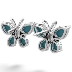 Turquoise Butterfly 14K White Gold earrings E2215