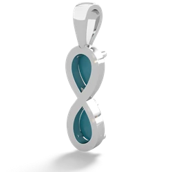 Turquoise Infinity 14K White Gold pendant P5050