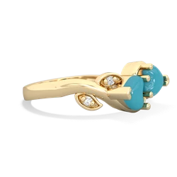 Turquoise Floral Elegance 14K Yellow Gold ring R5790