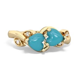 Turquoise Floral Elegance 14K Yellow Gold ring R5790