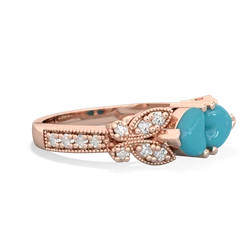 Turquoise Diamond Butterflies 14K Rose Gold ring R5601