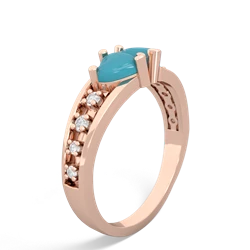 Turquoise Heart To Heart 14K Rose Gold ring R3342