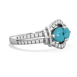 Turquoise Art-Deco Keepsake 14K White Gold ring R5630