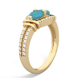 Turquoise Art-Deco Keepsake 14K Yellow Gold ring R5630