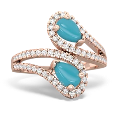 Turquoise Diamond Dazzler 14K Rose Gold ring R3000