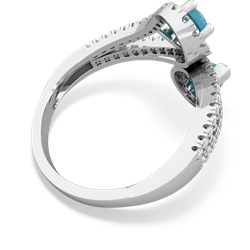 Turquoise Diamond Dazzler 14K White Gold ring R3000