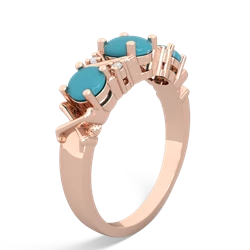 Aquamarine Hugs And Kisses 14K Rose Gold ring R5016