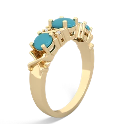 Aquamarine Hugs And Kisses 14K Yellow Gold ring R5016