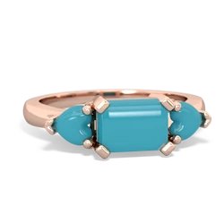 Blue Topaz Three Stone 14K Rose Gold ring R5235