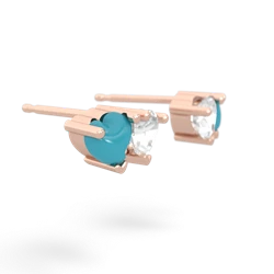 Turquoise Sweethearts 14K Rose Gold earrings E5260