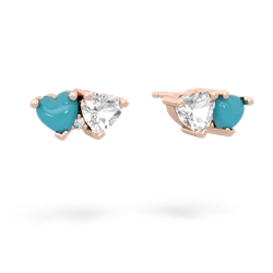 Turquoise Sweethearts 14K Rose Gold earrings E5260