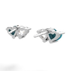 Turquoise Sweethearts 14K White Gold earrings E5260