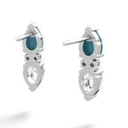 Turquoise Bowtie Drop 14K White Gold earrings E0865