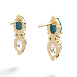 Turquoise Bowtie Drop 14K Yellow Gold earrings E0865