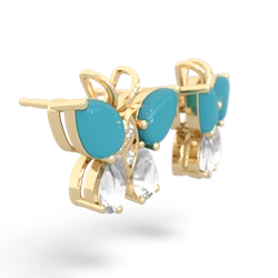 Turquoise Butterfly 14K Yellow Gold earrings E2215