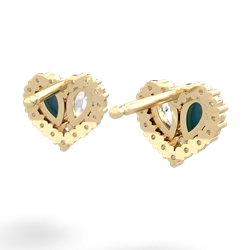 Turquoise Halo 14K Yellow Gold earrings E7008