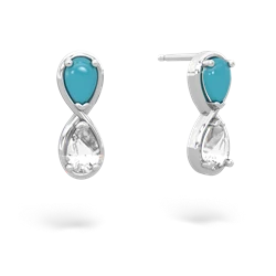 Turquoise Infinity 14K White Gold earrings E5050