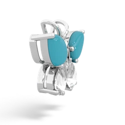 Turquoise Butterfly 14K White Gold pendant P2215