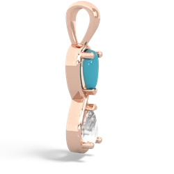 Turquoise Infinity 14K Rose Gold pendant P5050