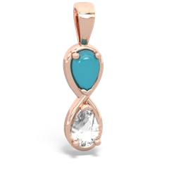 Turquoise Infinity 14K Rose Gold pendant P5050