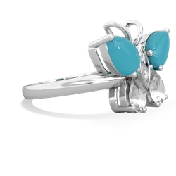 Turquoise Butterfly 14K White Gold ring R2215