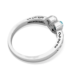 Turquoise Filligree 'One Heart' 14K White Gold ring R5070