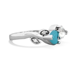 Turquoise Floral Elegance 14K White Gold ring R5790