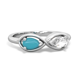 Turquoise Infinity 14K White Gold ring R5050